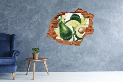 Sticker mural effet trou Un avocat brique