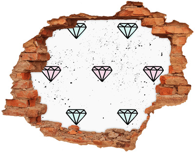 Sticker trou dans le mur Diamants brique