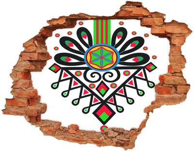 Sticker trou dans le mur Motifs folkloriques colorés