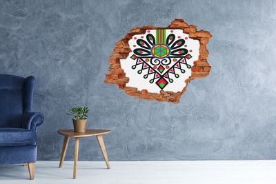 Sticker trou dans le mur Motifs folkloriques colorés