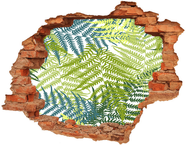 Autocollant à effet 3d trou La jungle verte derrière le mur