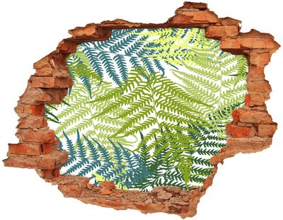 Autocollant à effet 3d trou La jungle verte derrière le mur