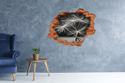 Sticker trou dans le mur Fleurs de pissenlit dans le béton