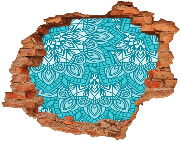 Autocollant mural trou Motif turquoise