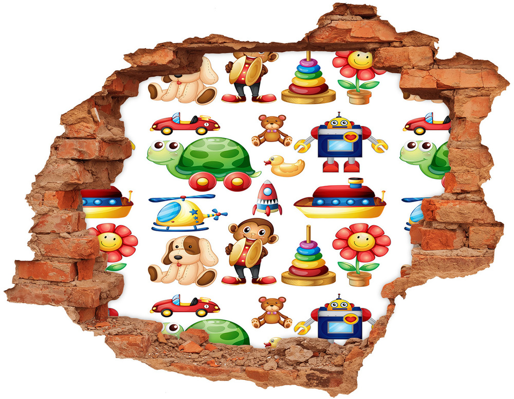 Autocollant mural trou Jouets brique