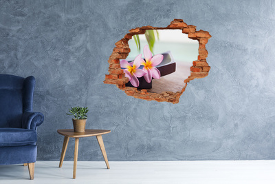 Autocollant mural trou Plumeria brique