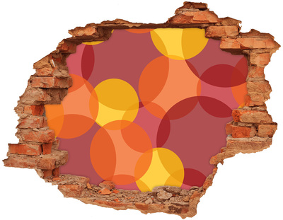 Autocollant à effet 3d trou Des cercles colorés sur un fond en béton