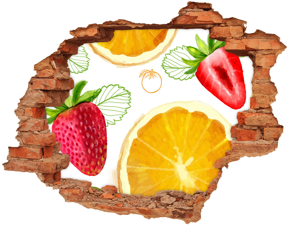 Autocollant mural trou Fruit brique