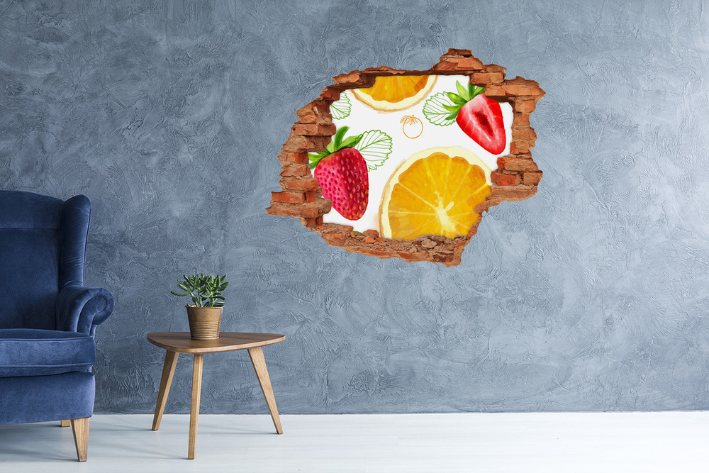 Autocollant mural trou Fruit brique