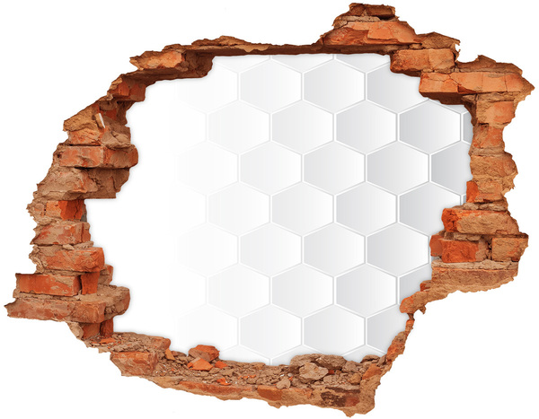 Autocollant à effet 3d trou Mur brisé à motif hexagonal