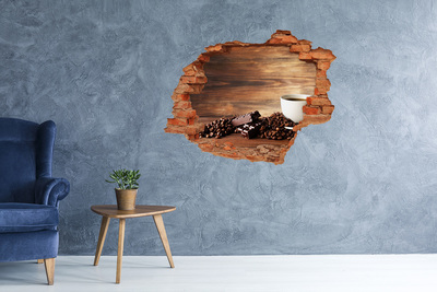 Autocollant mural trou Coin café avec chocolat