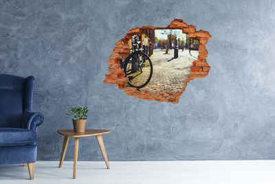 Autocollant à effet 3d trou Le charme de la rue à vélo