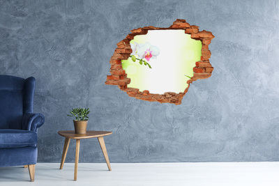 Autocollant à effet 3d trou Fleurs d'orchidées dans le jardin de bambous