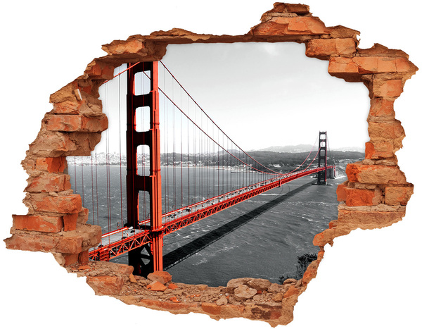 Autocollant à effet 3d trou Le pont du Golden Gate à San Francisco