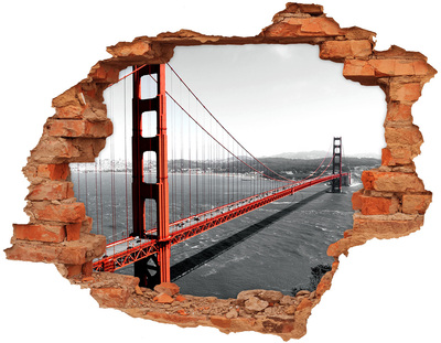 Autocollant à effet 3d trou Le pont du Golden Gate à San Francisco
