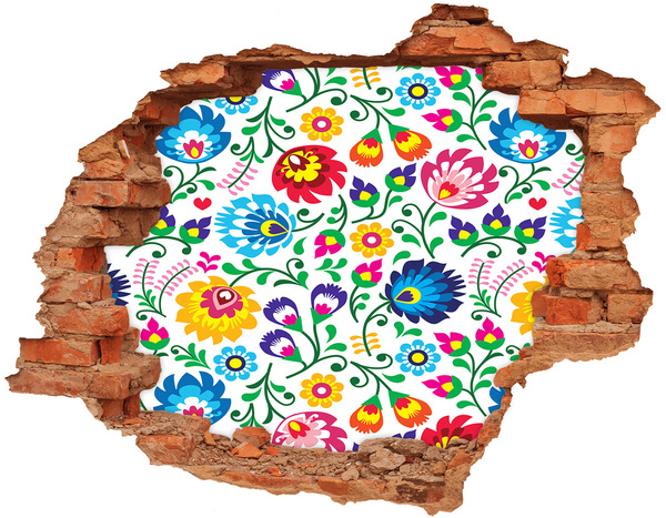 Sticker trou dans le mur Motif floral sur le mur