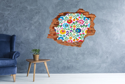 Sticker trou dans le mur Motif floral sur le mur