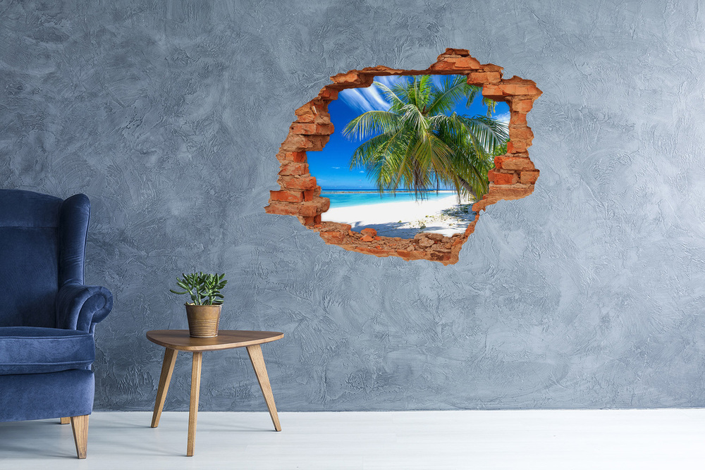 Autocollant mural trou Plage tropicale sable brique