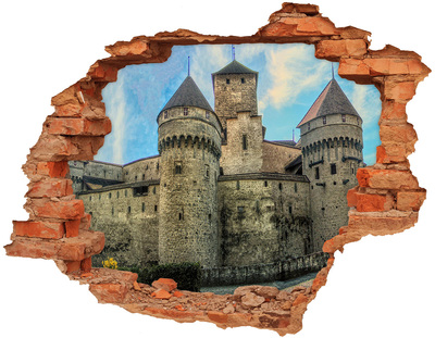 Autocollant mural trou Château en suisse brique