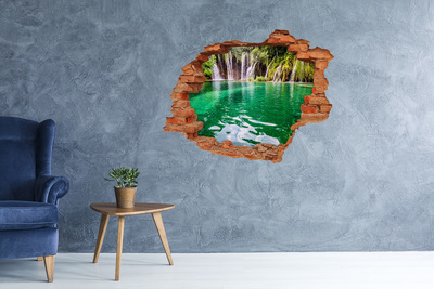 Autocollant mural trou Paradis tropical avec une cascade