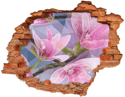 Sticker trou dans le mur Magnolia rose brique