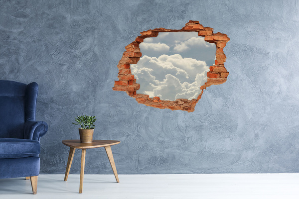 Autocollant à effet 3d trou Ciel avec des nuages