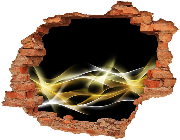 Sticker mural effet trou La fissure dorée dans le mur