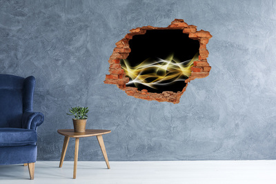 Sticker mural effet trou La fissure dorée dans le mur