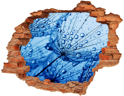 Autocollant à effet 3d trou Des gouttes d'eau sur une fleur délicate