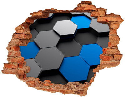 Autocollant à effet 3d trou Hexagones modernes dans le mur