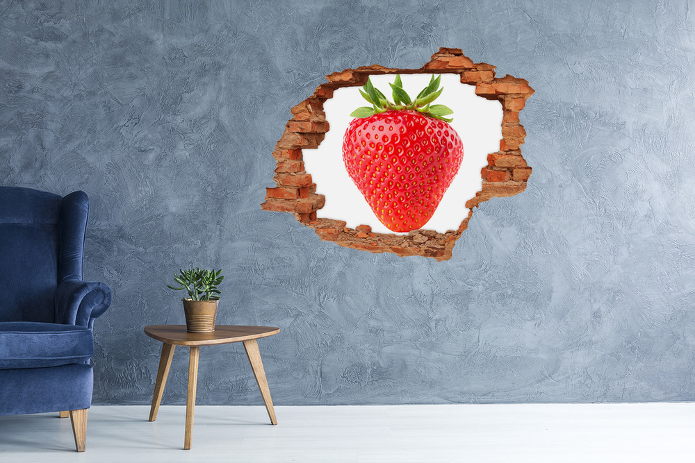 Autocollant mural trou Fraise brique