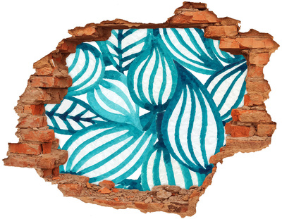 Autocollant mural trou Des feuilles tropicales dans un trou dans le mur