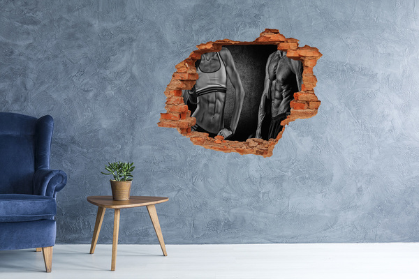 Sticker mural effet trou Force et détermination