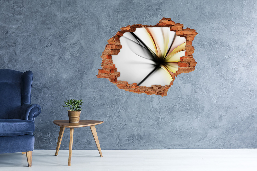 Sticker mural effet trou Abstraction des fleurs brique