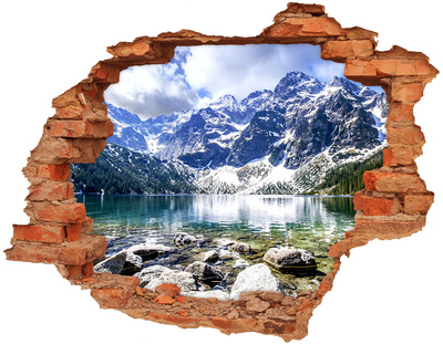 Sticker trou dans le mur Paysage montagneux avec un lac