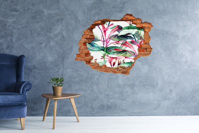 Sticker trou dans le mur Jardin fleuri derrière le mur