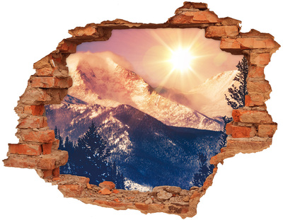 Sticker mural effet trou Colorado mountains brique