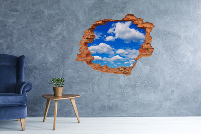 Sticker trou dans le mur Nuages ​​dans le ciel brique