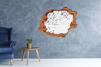 Autocollant mural trou Mur délabré avec motif numérique