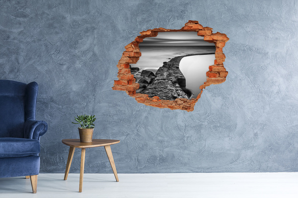 Sticker trou dans le mur Boulevard de pierre en bord de mer