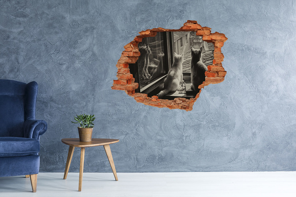 Autocollant mural trou Des chats à la fenêtre