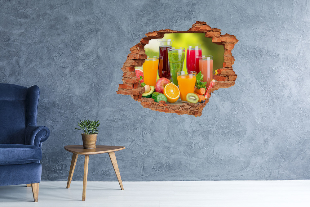 Sticker trou dans le mur Jus de fruits brique