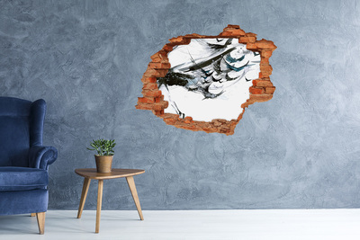 Sticker mural effet trou Ballerine brique