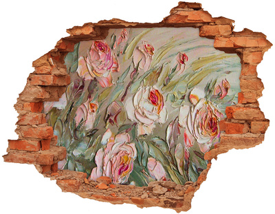 Autocollant mural trou Un jardin fleuri dans un mur en ruine