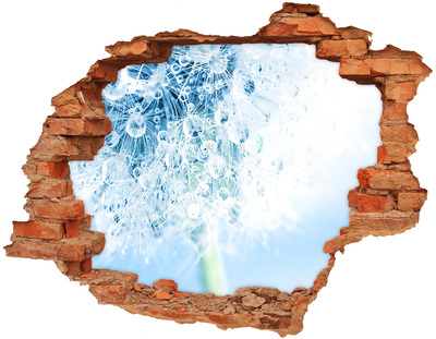 Autocollant mural trou Pissenlits en bleu