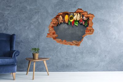 Sticker mural effet trou Saveurs culinaires d'au-delà des murs
