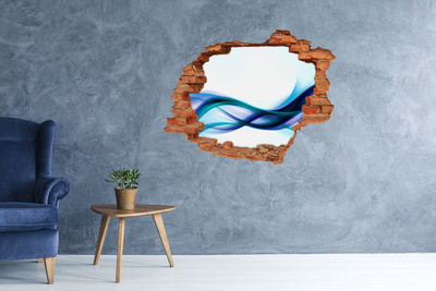 Autocollant mural trou Vagues bleues calmes et abstraites brique