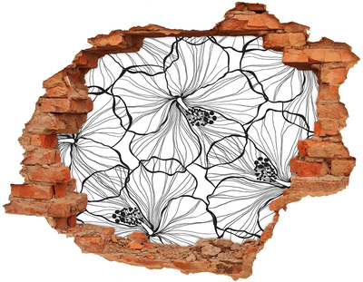 Autocollant à effet 3d trou Motif floral trou dans le mur
