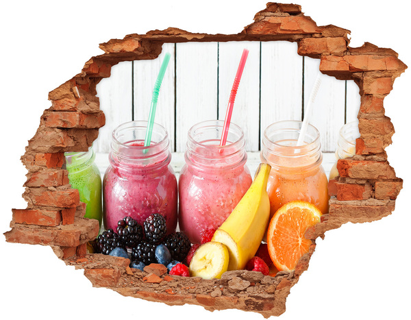 Sticker trou dans le mur Smoothies aux fruits dans un bar discret
