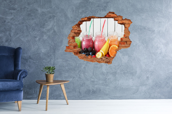 Sticker trou dans le mur Smoothies aux fruits dans un bar discret